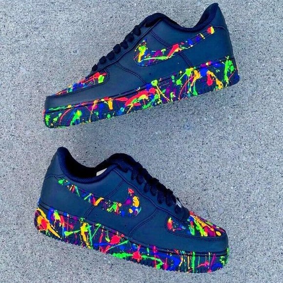 black air force paint splatter